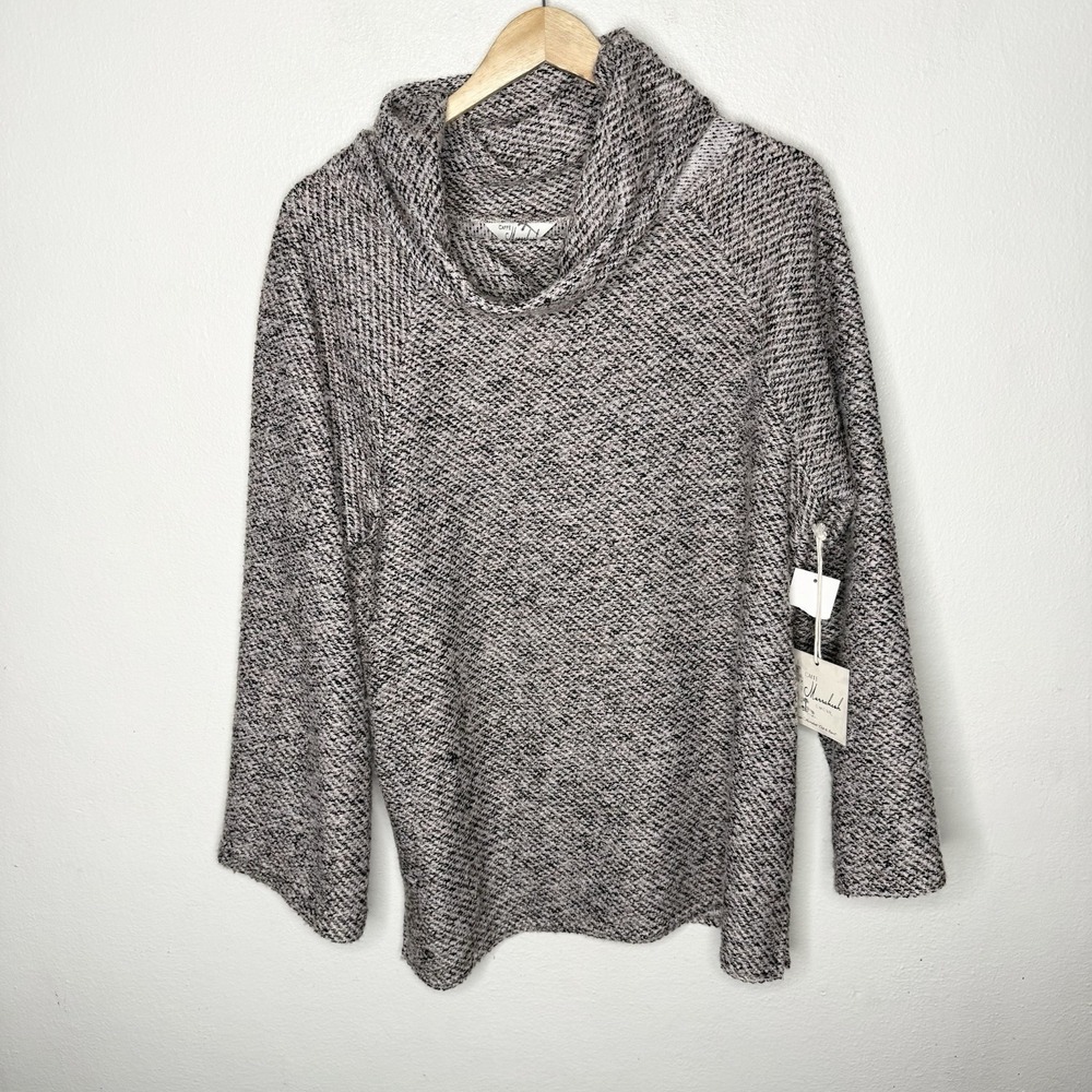 Caffe Marrakesh‎ Cowl Neck Sweater Womens XL Gray Textured Knit Fall Winter READ